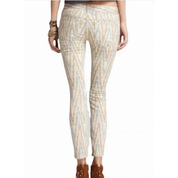 Free People Ankle Pant Jean Ikat Print Cropped Skinny Women’s Sz 29 - Picture 2 of 12